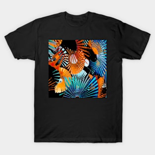 Tropical night abstract digital geometric art T-Shirt